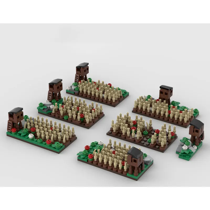 MOC Small Particle Assembly Building Blocks: Medieval Farm, Wheat Field, Castle Expansion Scene Model Toy Gift (636pcs) - view 4