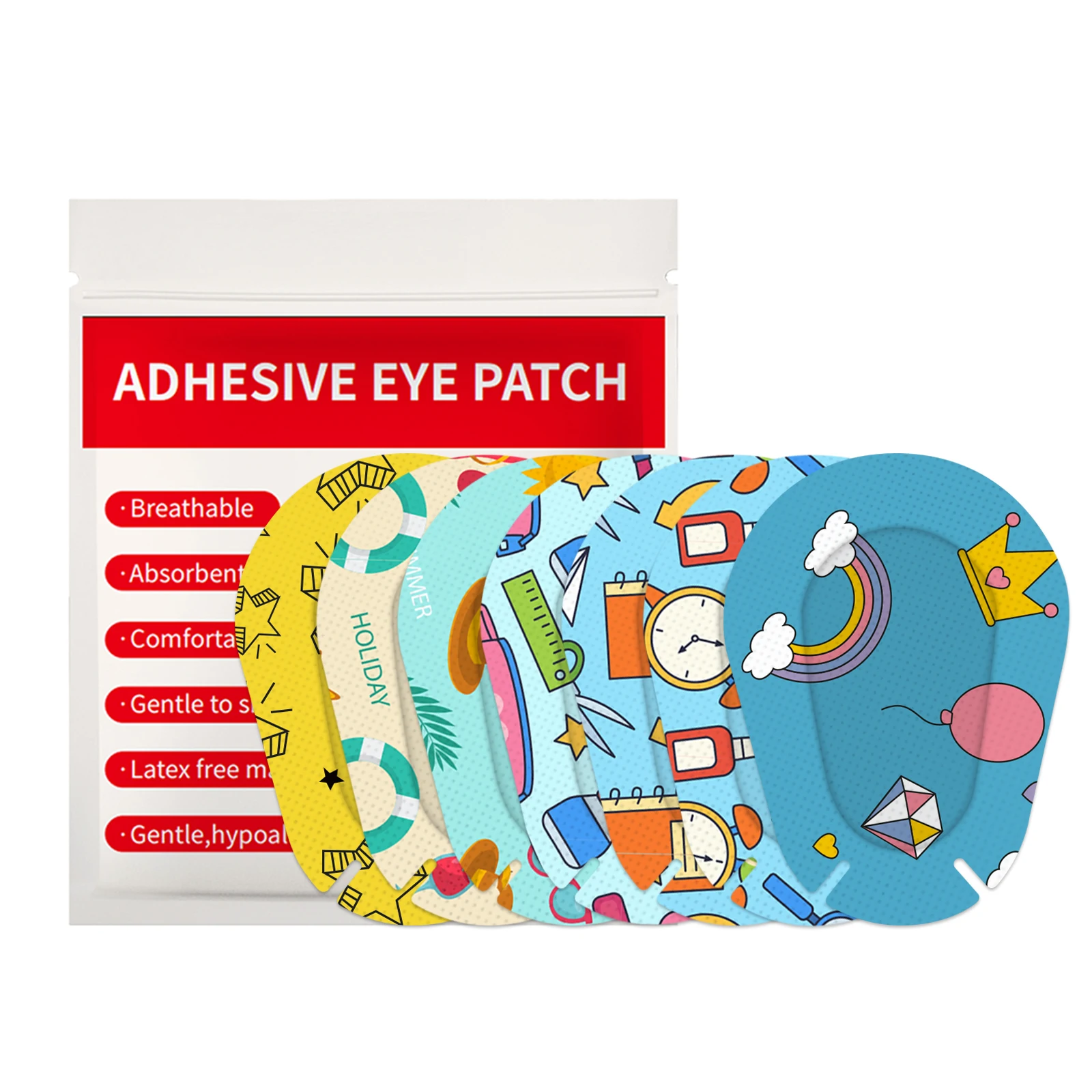 100 Pcs Breathable Amblyopia Eye Patch Cartoon Light Blocking Children Correction Protect Eyesight Sterile Eye Pad Girls Boys