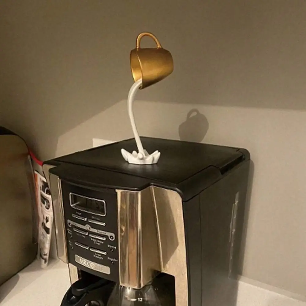 High-end 3D Floating Spilling Coffee Cup Resin Craft Decorative Coffee Cup Ornaments Suspended Cup Sculpture Desktop