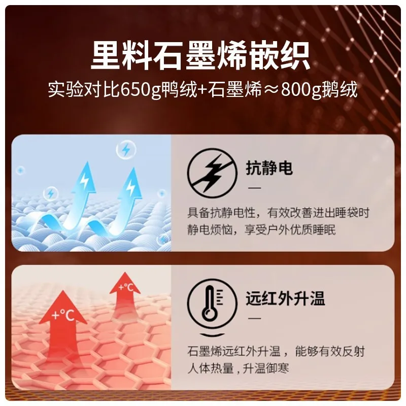 ถุงนอนขนเป็ดน้ำหนักเบาสำหรับผู้ใหญ่ สำหรับตั้งแคมป์กลางแจ้ง ทนความหนาว อุ่นสบาย พกพาสะดวก แบบมัมมี่