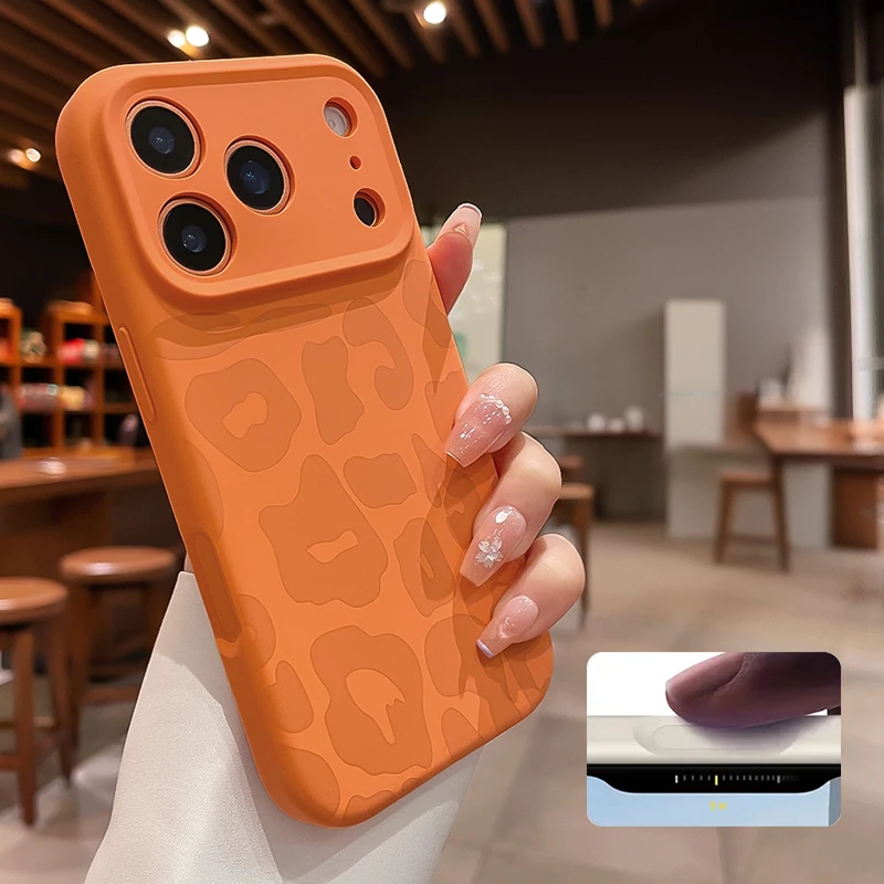 Flüssigsilikonhülle mit Leopardenmuster für iPhone 17, 16 Pro Max, Air, 14, 15 Plus, 11, 12 – Weiche, stoßfeste Hülle mit Kamera- und Bedienelementen_voghion.com