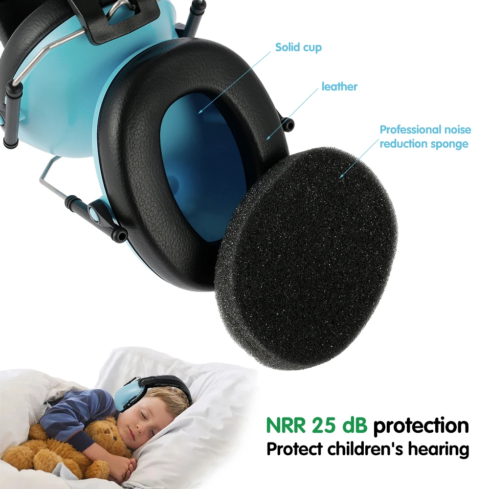 Noise Cancelling Headphones Kids Ear Defenders Adjustable Children Noise Cancelling Earshields Ears Protectors for Young Teens