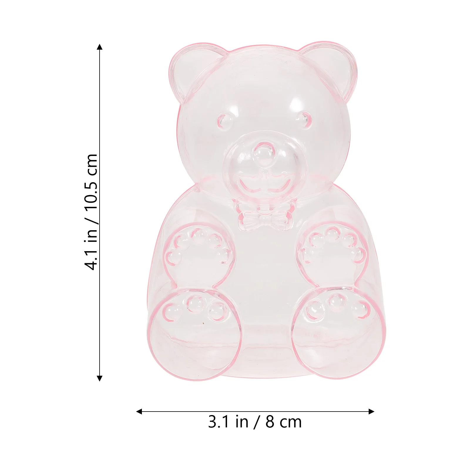 

6 pcs Candy Box Gift Clear Bear Shaped Plastic Container for Party Favor Wedding Birthday Baby Shower Storage Sweets