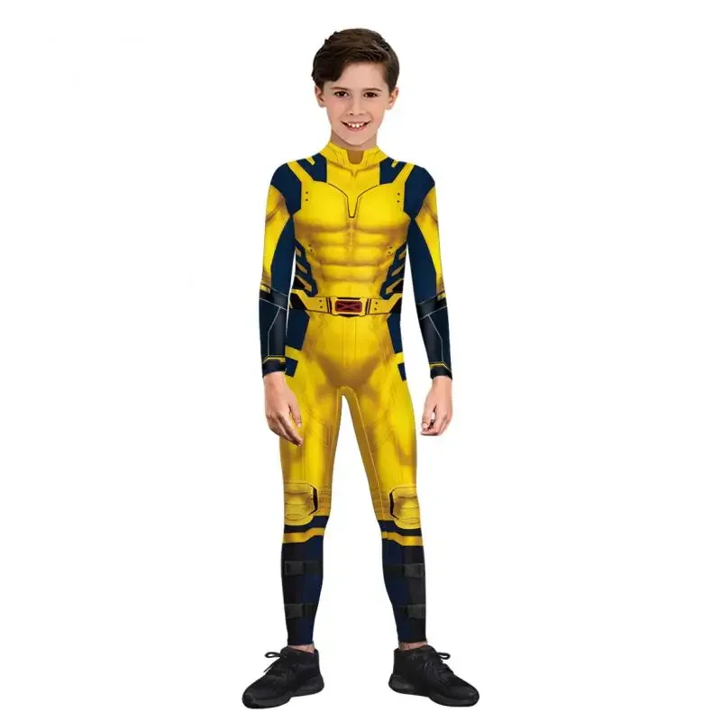 Deadpool Wolverine Halloween Cosplay Costume Girls Boys Jumpsuit Halloween Superhero Deadpool 3 Cosplay Zenti Party Bodysuit Top