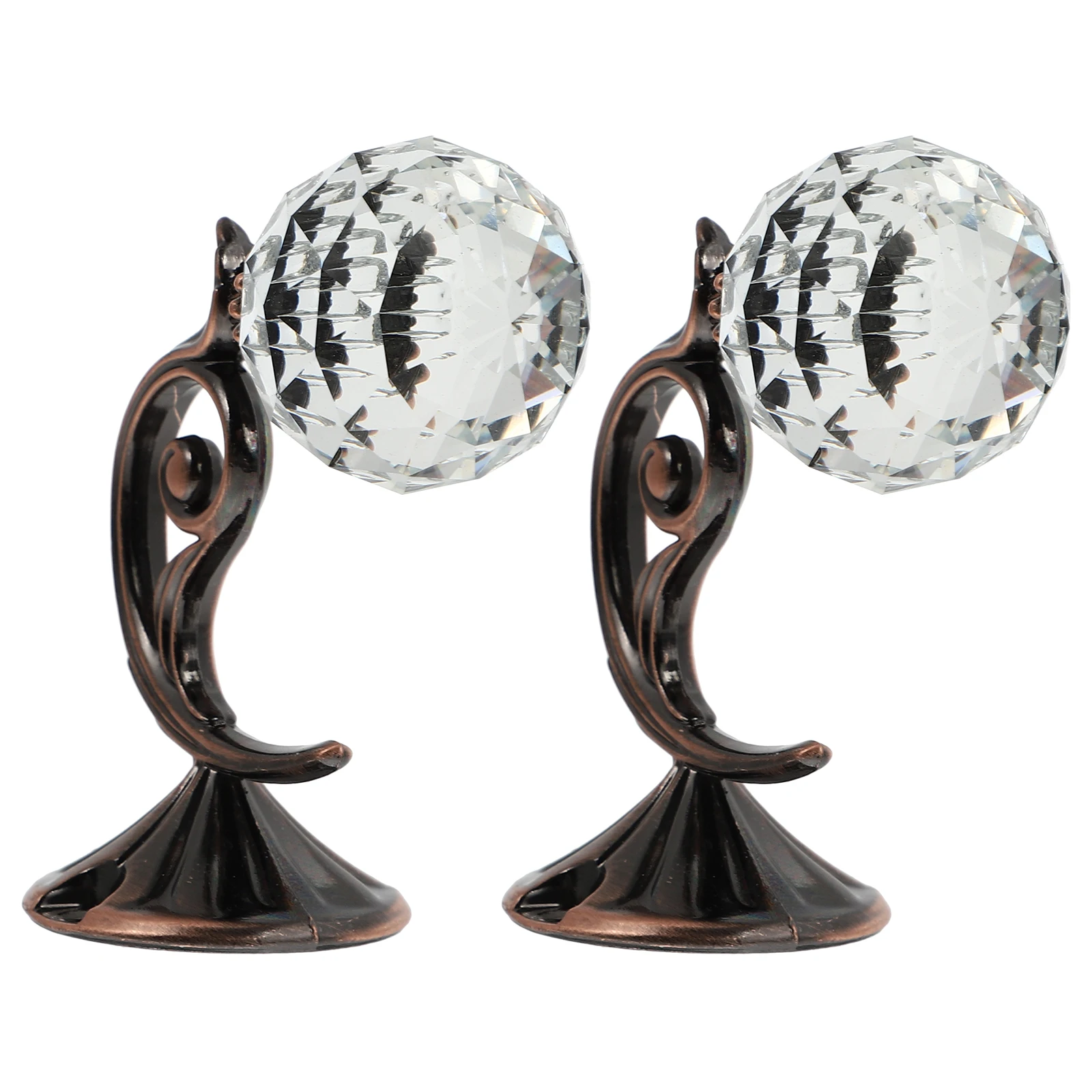 

2pcs Curtain Tie Back Hooks Decorative Drapes Hardware Crystal Beads Wall Holders Lightweight Modern Style Matching Home