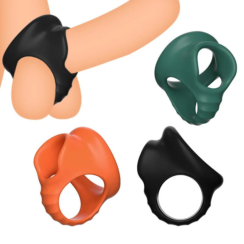 Anillo para pene, anillo de bloqueo de Semen de silicona, suministros para adultos, jaula de castidad, retardante de eyaculación, anillo para pene duradero, juguete sexual para parejas adultas