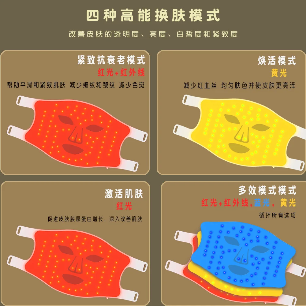 Source New Beauty Instrument Photon Rejuvenation Mask Full Face Household LED Infrared Improvement Skin Mask Beauty Instrument view 4