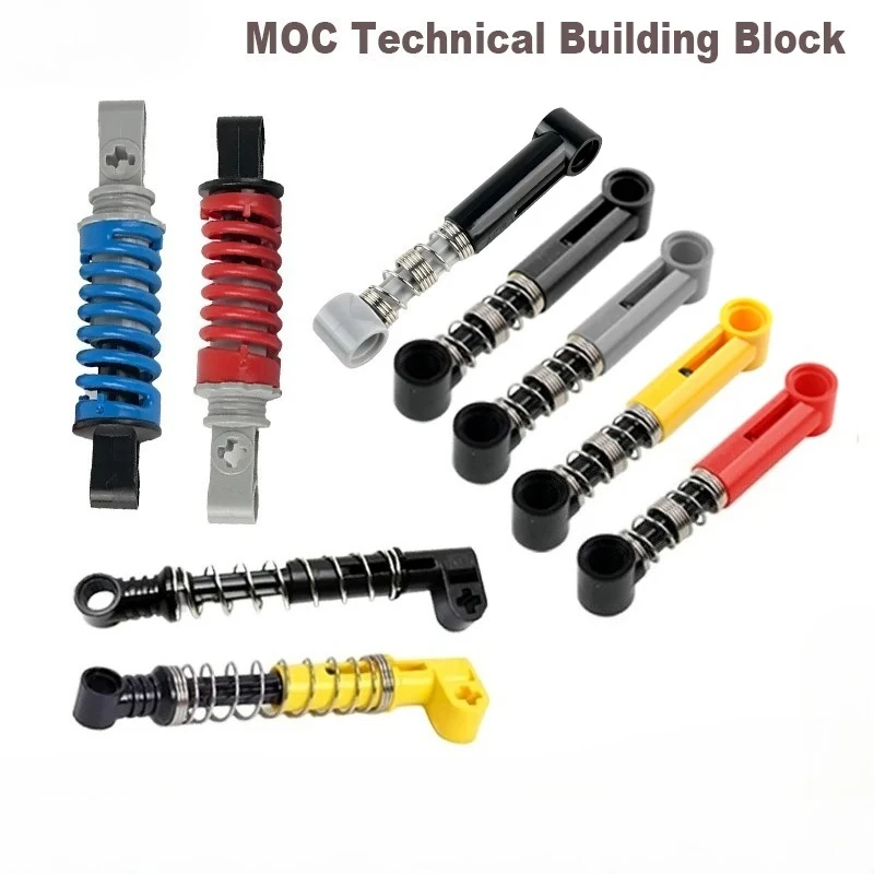 4PCS Hard Spring Shock Arm Building Blocks Shock-absorbing Arm MOC Technological Bricks DIY Parts For 76537 95292 2909 Toys