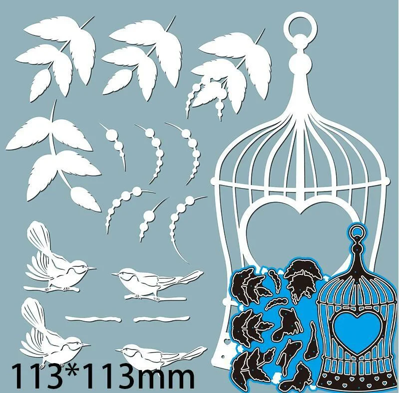 Vogelkäfig Blätter Metall Stanzformen Scrapbooking Metall Handwerk Cut Sterben Form Vorlagen Fotoalbum Kartenherstellung Prägeschablone