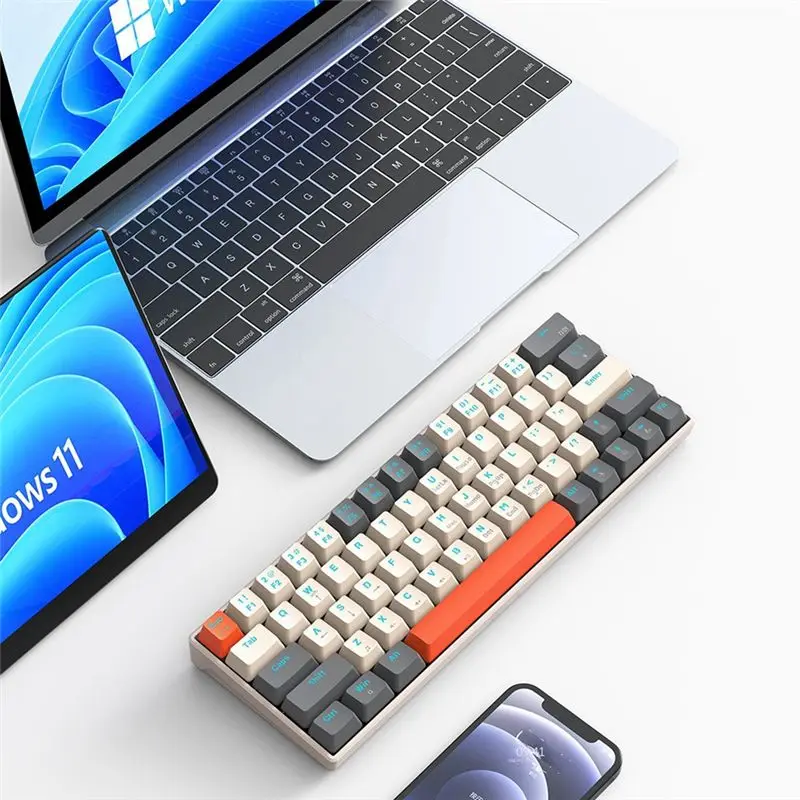 

(A26M) Gaming Mechanical Keyboard 68 Keys Hot-Swappable RGB Lighting Effect Gamer Keyboard for Computer Laptop