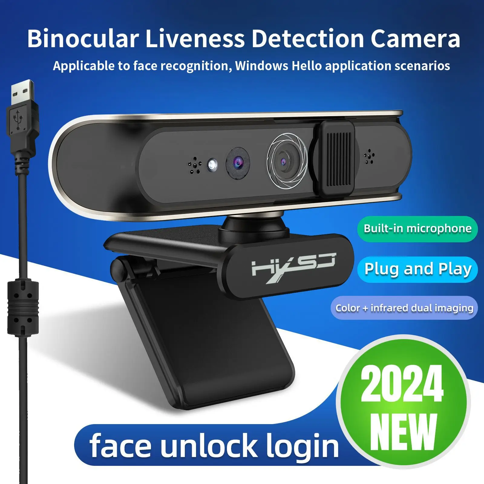 Mini USB Face Recognition 5 Million Built-in Microphone Autofocus Computer Camera Windows Hello Auto-Unlock Webcam