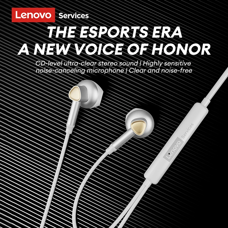 Original Lenovo Y101 PRO Wired Earphones Gaming Wired Earphone 3.5mm Type C HiFi Bass Stereo E-sports Earbuds With Mic No Delay