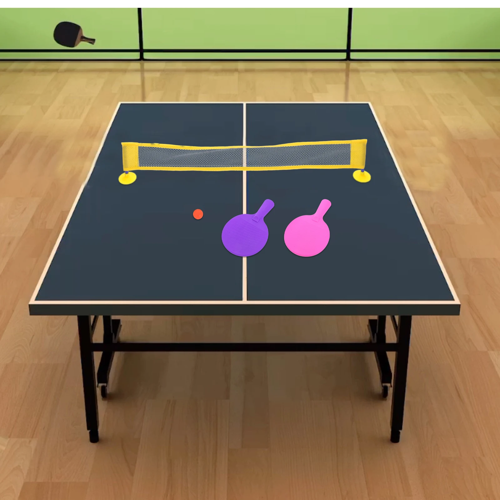 

1Set Mini Portable Desktop Table Tennis Rackets Balls Net Set for Portable Mini Pong Set Indoor Tabletop Game