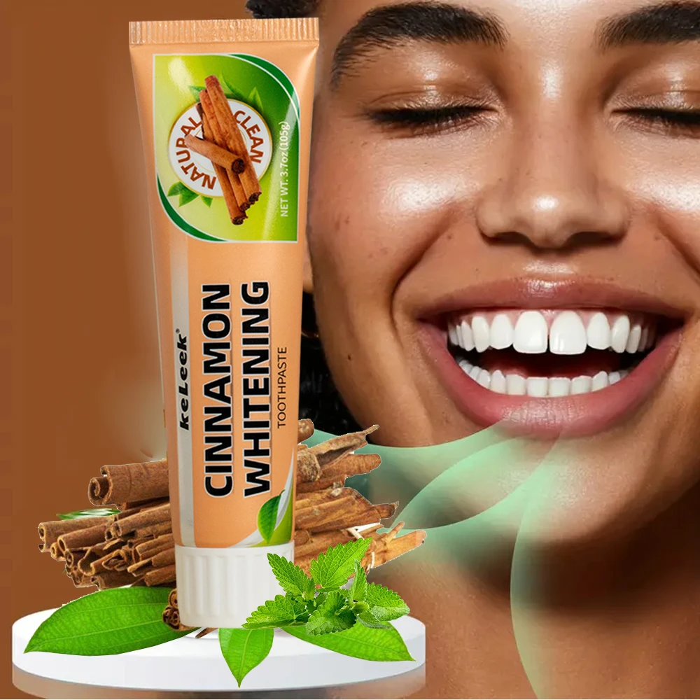 

Cinnamon Whitening Toothpaste Bad breath remover Dental cleaning Dental Fresh oral cavity Freshens Breath 105g