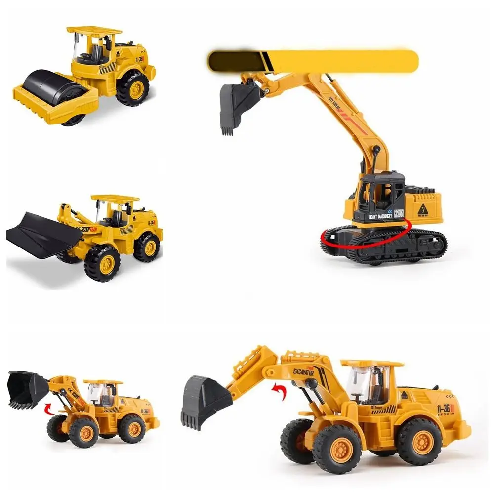 Modelos de excavadoras de construcción de ciudad de plástico, grúa, camión volquete, ingeniería, coche de inercia, desarrollo de habilidades manuales para niños