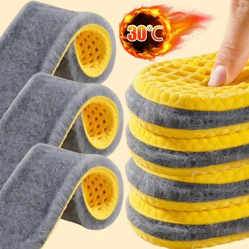 

Thermal Winter Insoles Self Heating Plush Inserts for Sports Shoes Snow Boots Men Women Thickened Warm Heavy Shoes Pads Winter