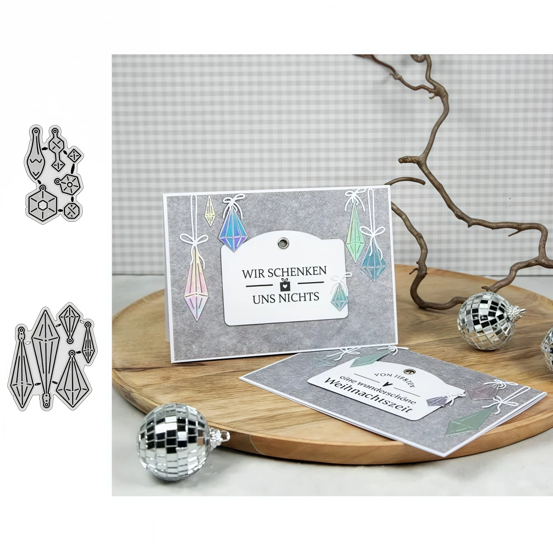 Neue kegelförmige Glitzer-Anhänger-Metall-Stanzform für die Herstellung von Weihnachtskarten, Scrapbooking, Papierhandwerksmesser, Formen, Vorlagen