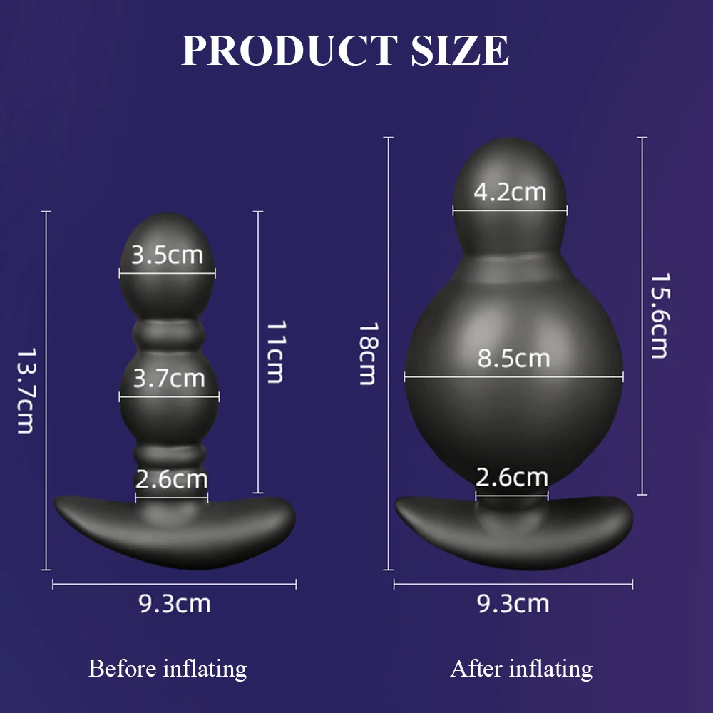 Inflatable Prostate Massager Anal Toys Powerfull Vibrator for Men Women Anal Plug Wireless Remote Control Sex Toy for Adult 18