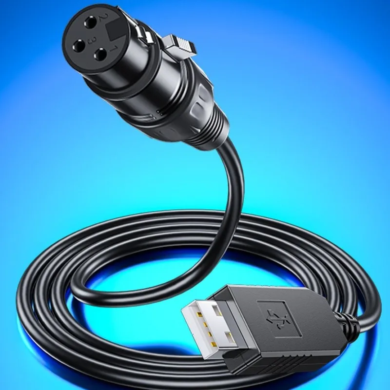 DTECH USB vers RS485 DMX512 XLR adaptateur d'interface câble de données 1.8M câble de contrôle d'éclairage de scène