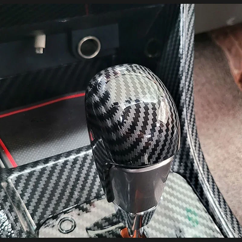 1 قطعة غطاء رأس تروس السيارة الكسوة لسوبارو 2012-17 XV ، 2013-18 فورستر ، WRX ألياف الكربون السيارات والعتاد التحول رئيس لاصقة تزيين #5