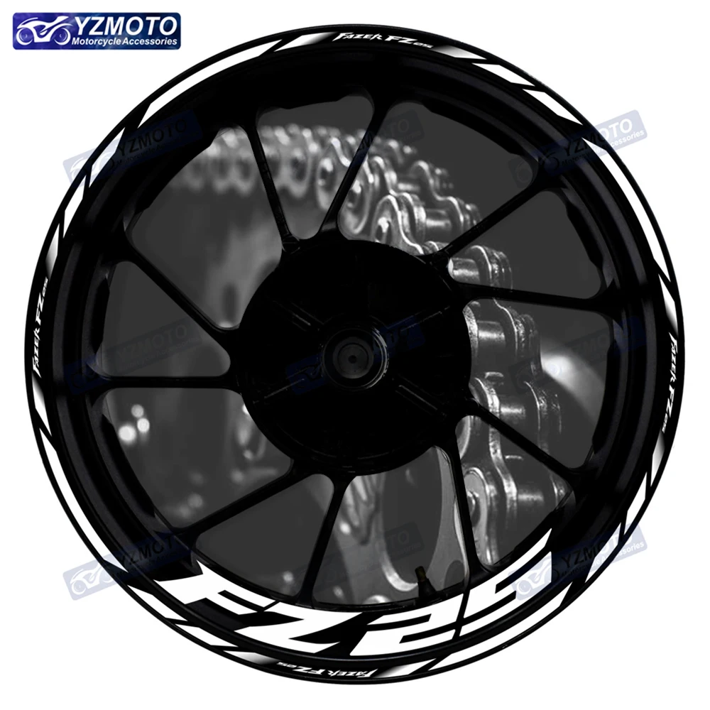 

Для мотоцикла FAZER FZ25 17-дюймовые наклейки на передние и задние колеса автомобиля, светоотражающий обод, лента для ступицы мотоцикла, украшение, наклейка, наклейка