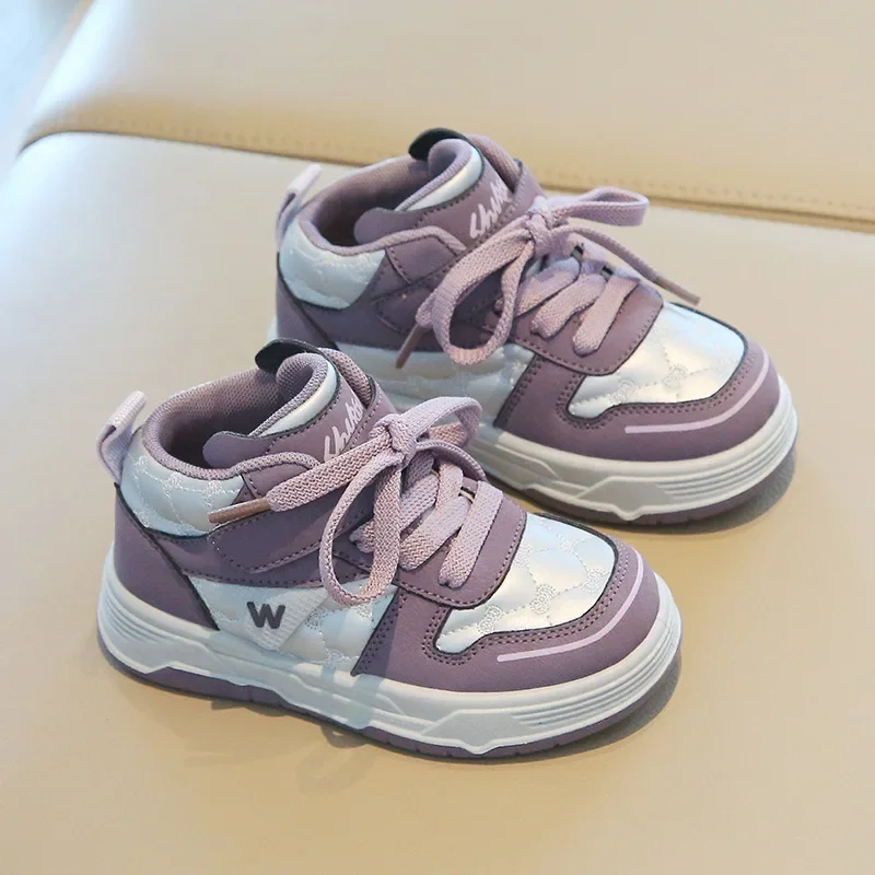 Kid High-top Casual Shoes Boys Girls Soft-soled Non-slip Sneakers Lightweight Outdoor Running Shoes Students Trendy Child Skate