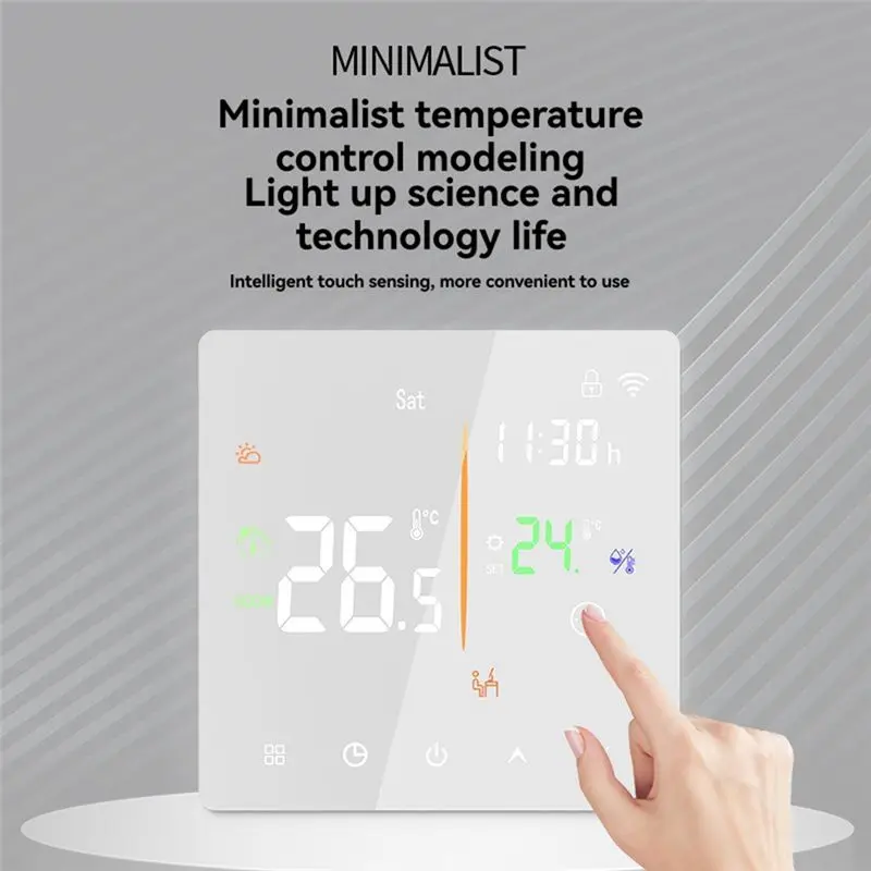 PORK-Smart Home Thermostat Without WIFI 16A Electric Heater Smart Timing Touchscreen Control Programmable Thermostat For House B