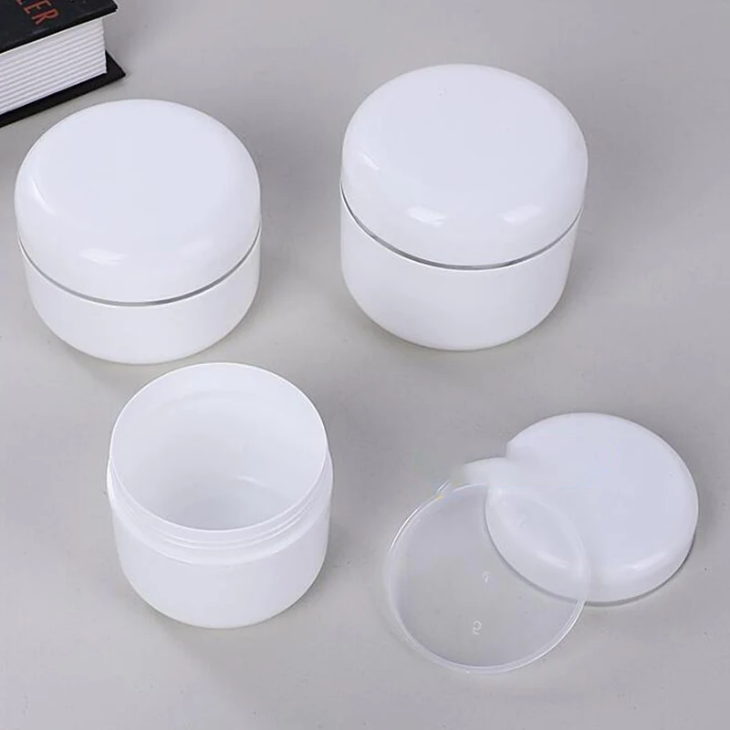 Witte Hervulbare Flessen Voor Reizen Gezichtscrème Lotion Cosmetische Container Plastic Lege Make-Up Pot Pot 10/20/30/50/100/150/250g