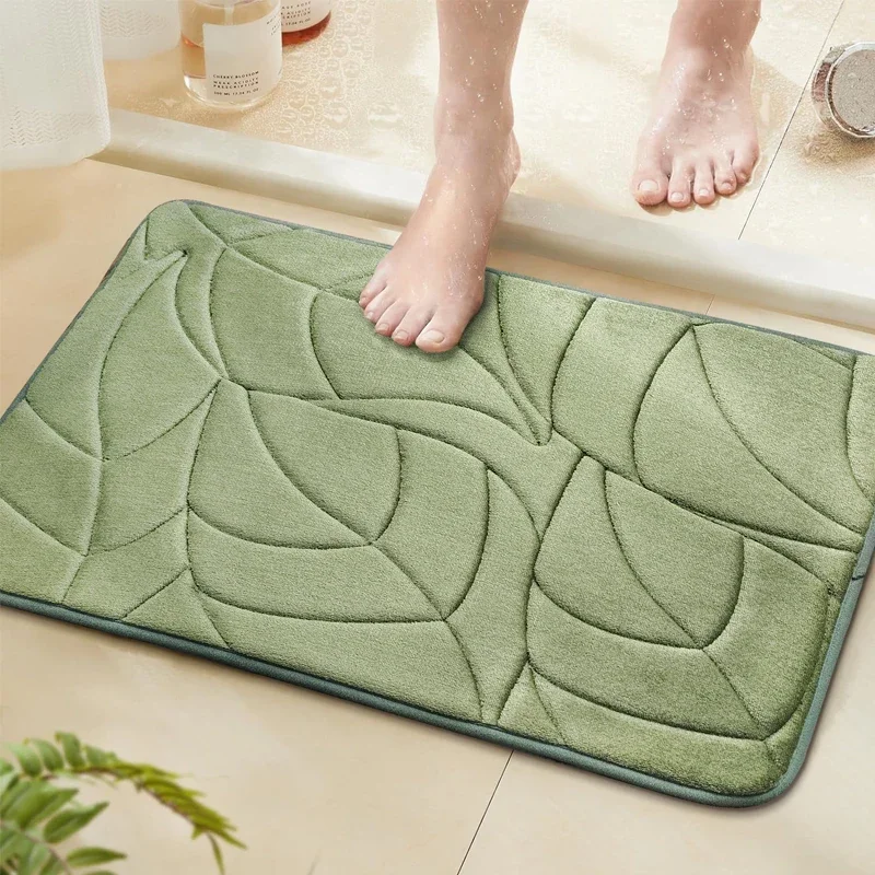 Luxury Home Decor Soft Flannel Non Slip Custom Pattern Rug Embroidery Bath Mats