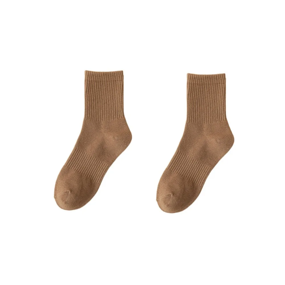 

Pure Cotton Women's Mid-tube Socks Solid Color Absorb Sweat Sports Deodorant Sock Compression Soft