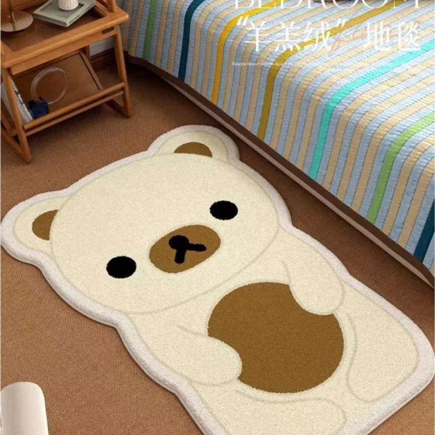 Cute Rilakkuma Cartoon Floor Mat Bedroom Kitchen Door Bath House Super Absorbent Foot Non-slip