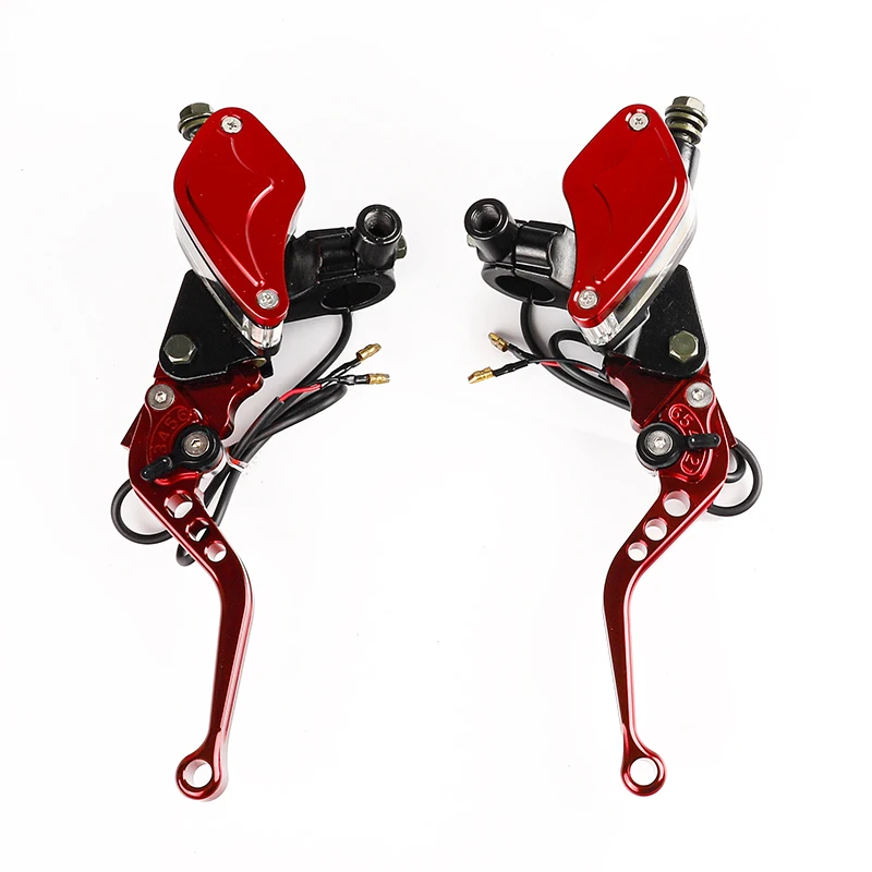 1 Pair Universal Motorcycle 22mm Hydraulic Clutch Lever Brake Master Cylinder Pump For Street Pit Bike Motocross Moped Dirt Bike