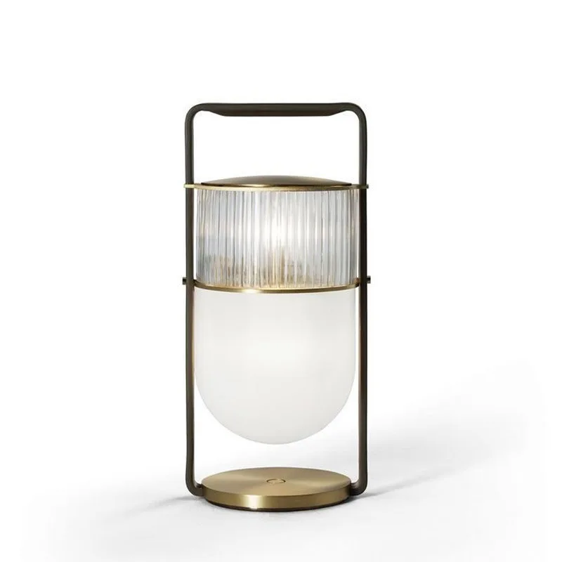 

Nordic glass table lamp, bedroom ins portable bedside lamp, new Chinese designer model room exhibition hall living room