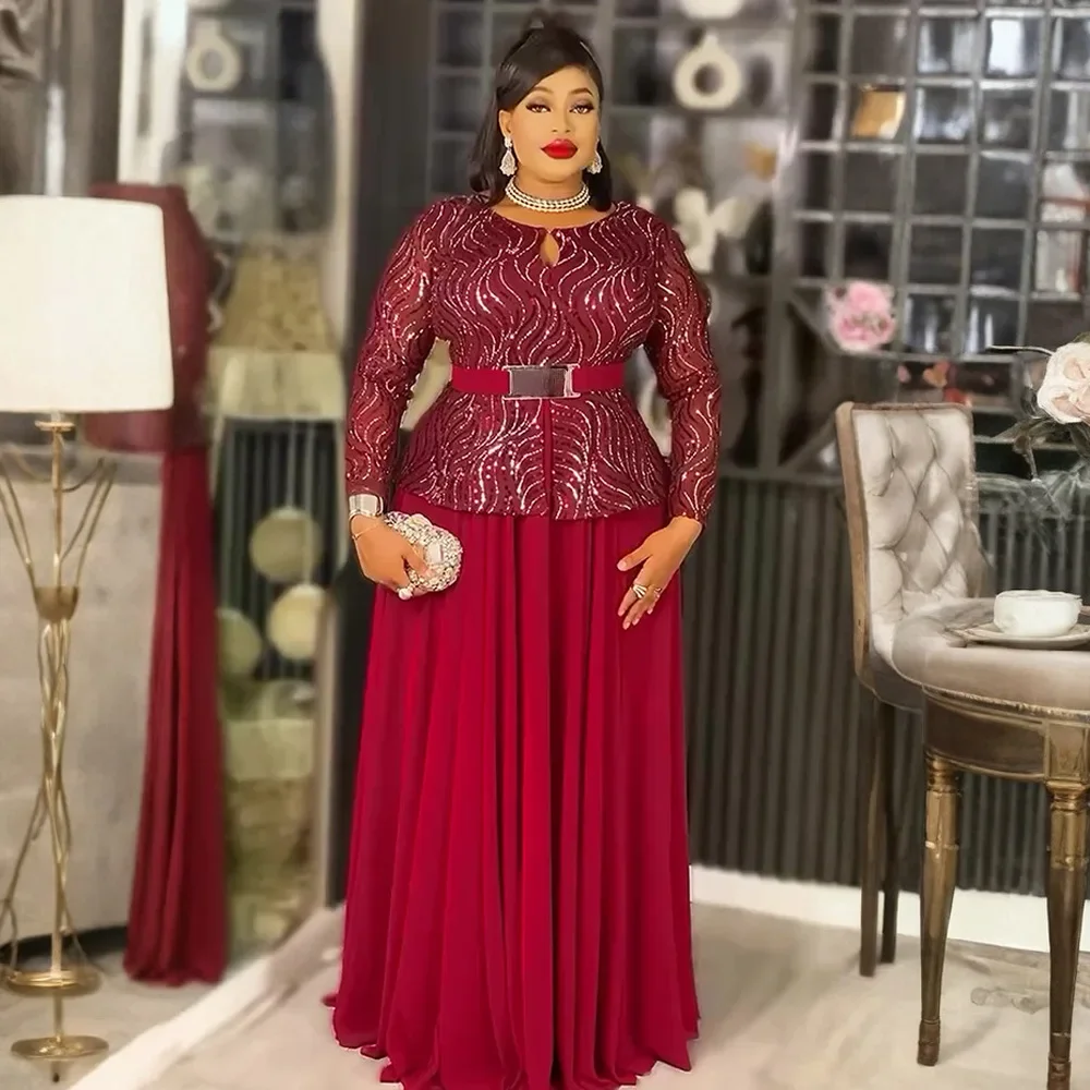 

Elegant African Dresses for Women 2025 Africa Clothing Plus Size Christmas Wedding Party Long Dress Dashiki Ankara Sequin Robe