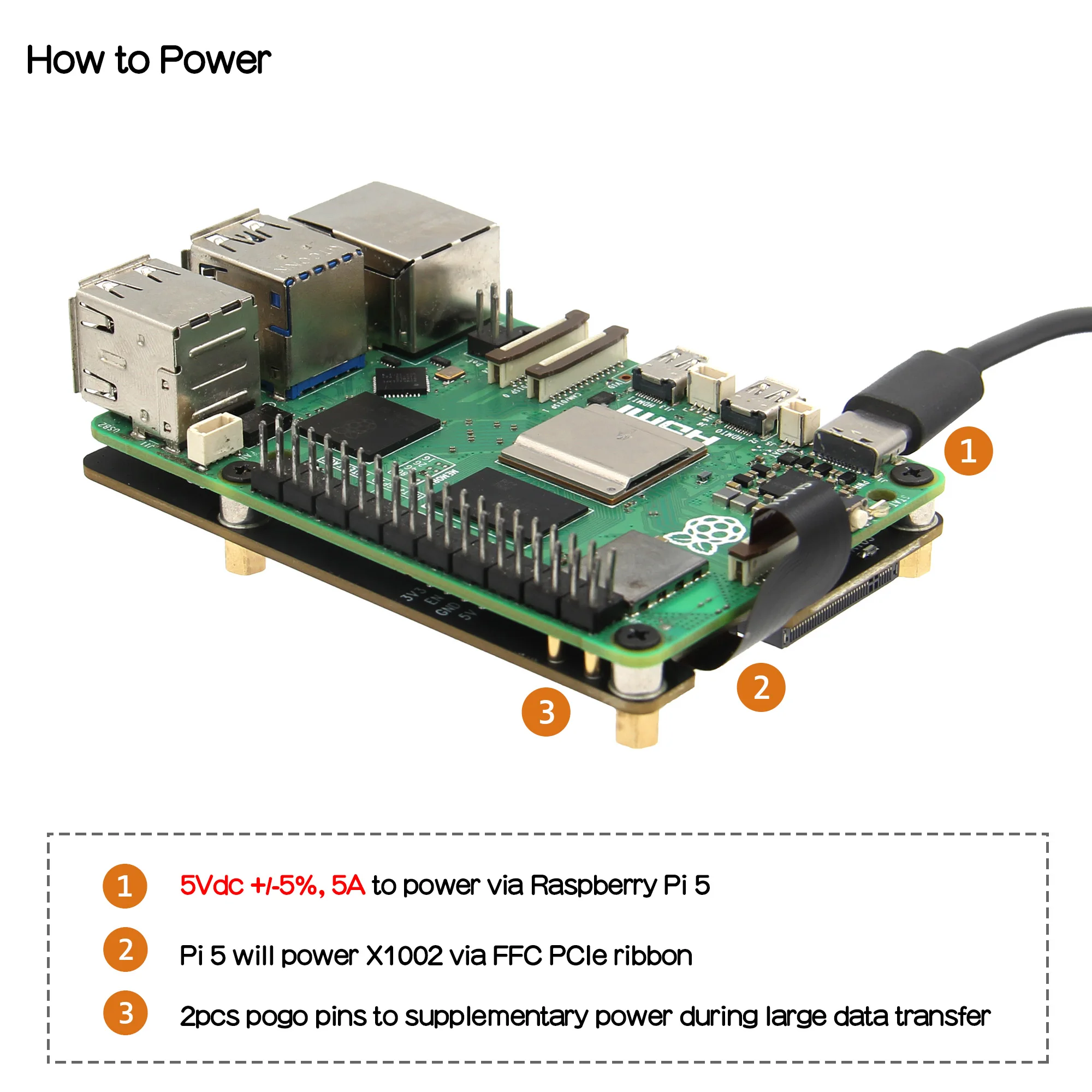Scheda SSD Geekworm X1002 M.2 NVMe per Raspberry Pi 5 |   Adattatore PCIe