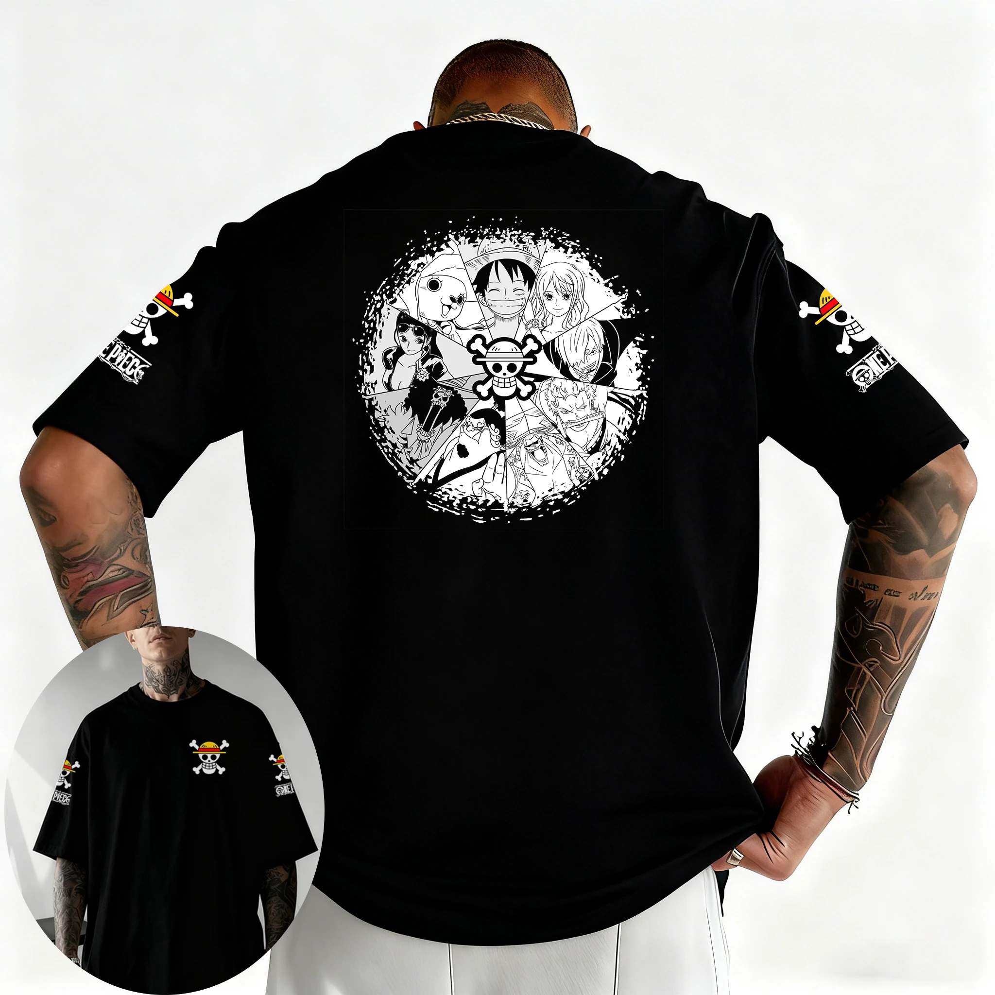 Koszulka One Piece Luffy Zoro Nami Sanji Chopper Nadruk Letnia Koszulka Anime Krótki Rękaw Retro Harajuku Y2K Streetwear