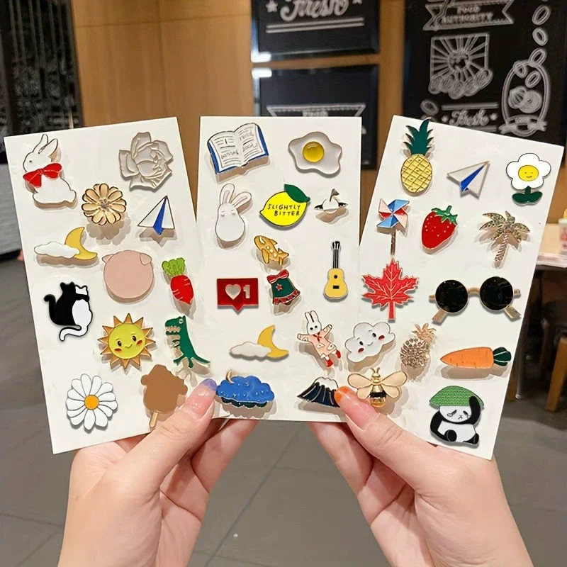 10-100PCS Enamel Badges Pins Diversity Random Brooch Personalized Metal Pins For Backpack Clothes Hat Decor Jewelry Accessories