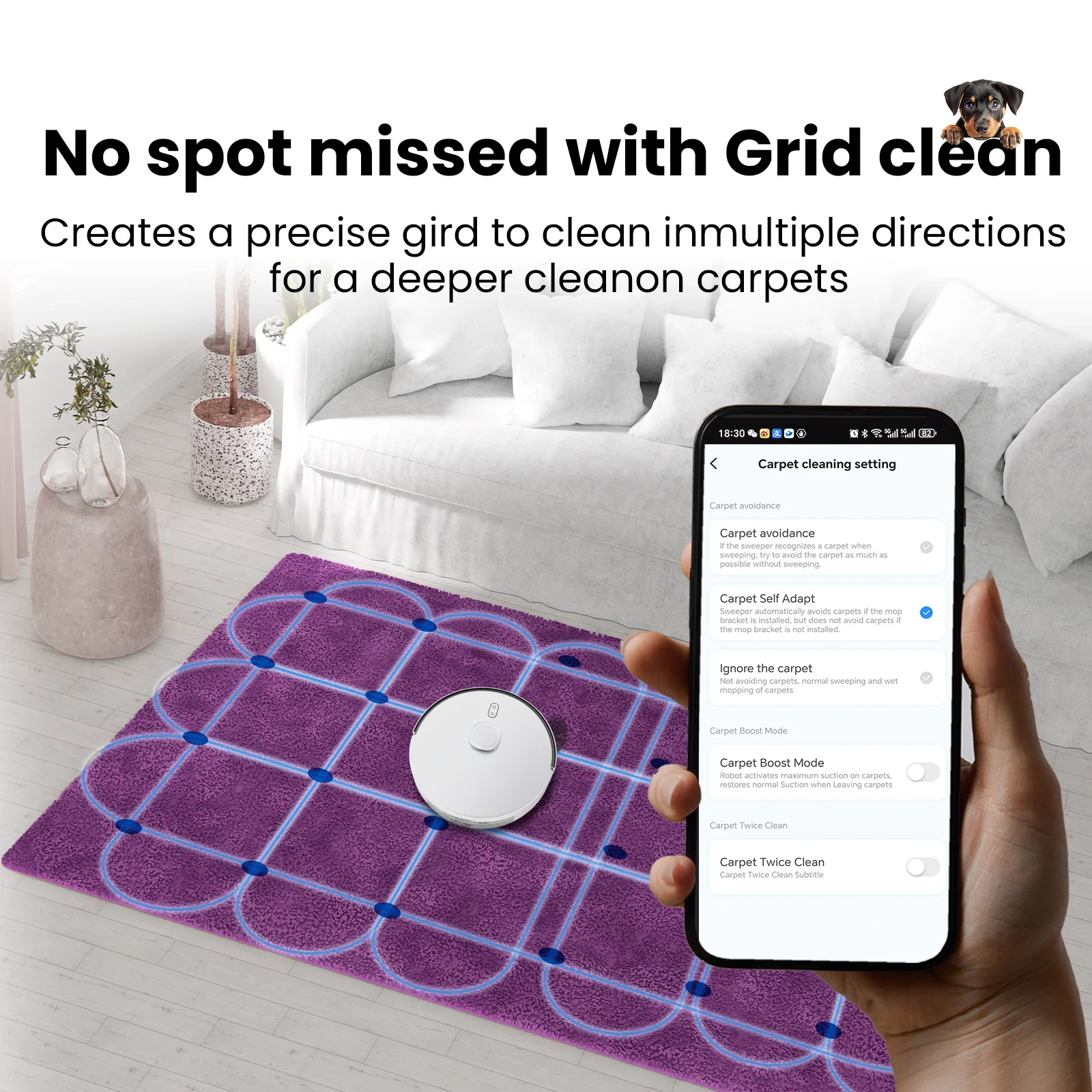 Cordless Robot Vacuum With Strongest Suction Proactive Intelligence Avoidance Carpet Pet Deep Cleaner Robot Vacuum Clean