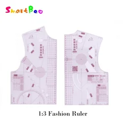 1:3 Fashion Ruler Pattern Making School Teaching Tools for Doll, Small Clothing Pattern Drafting Tools Tailor Sewing Supplies