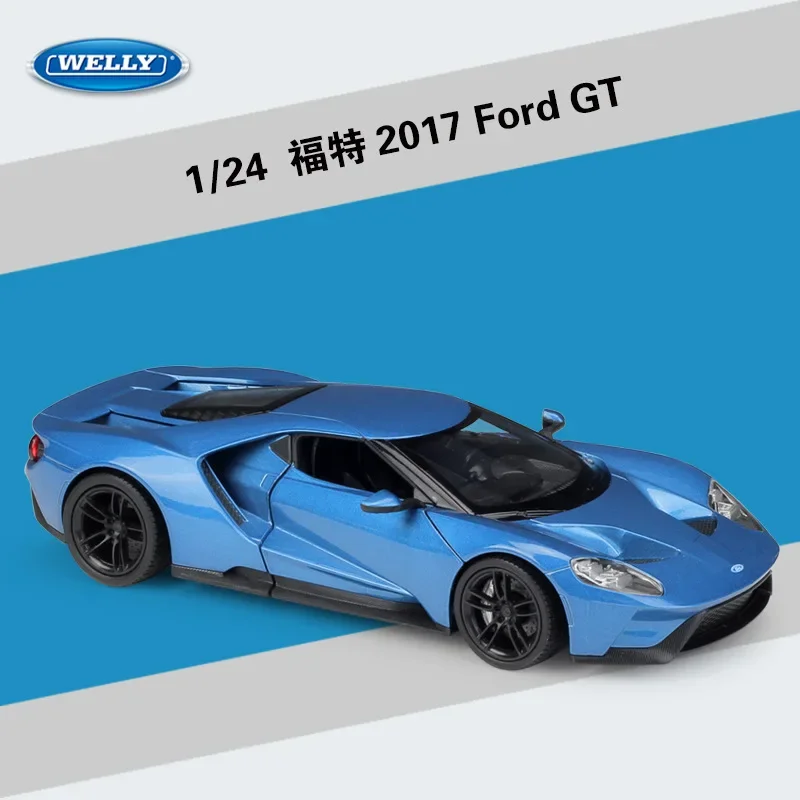 WELLY Original Factory 1:24 Ford 2017 Ford GT Sports Car Simulation Alloy Car Model Decoration