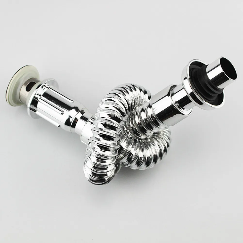 Stainless Steel Basin Drain Pipe Telescopic S Shape Flexible Waste Water Hose for Bathroom Sink and Toilet