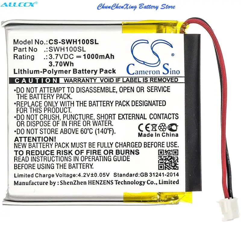 Cameron Sino 1000mAh Battery LIS1662HNPC for Sony WH-1000xM3, WH-1000XM4, WH-CH710N/B, WH-XB900, WH-XB900N