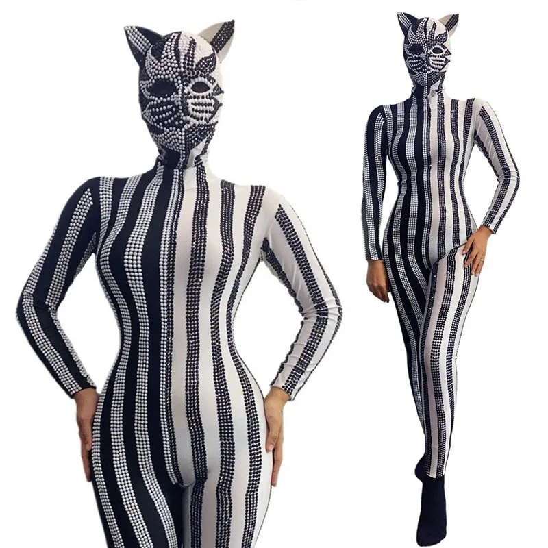 

Одежда для танцев Gogo, черно-белое полосатое боди, наряд для вечеринки, карнавальные костюмы для косплея, фестивальная одежда для рейва 4152