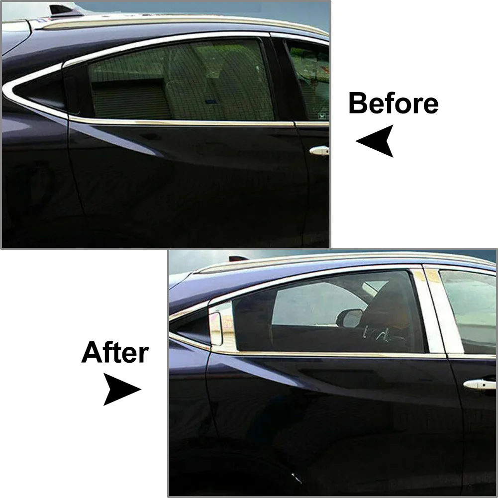 8PCS Car Pillar Post Set Door Window Cover Trim Kit For Honda HRV HR-V Vezel 4-Door 2015 2016 2017 2018 2019 2020 2021 2022