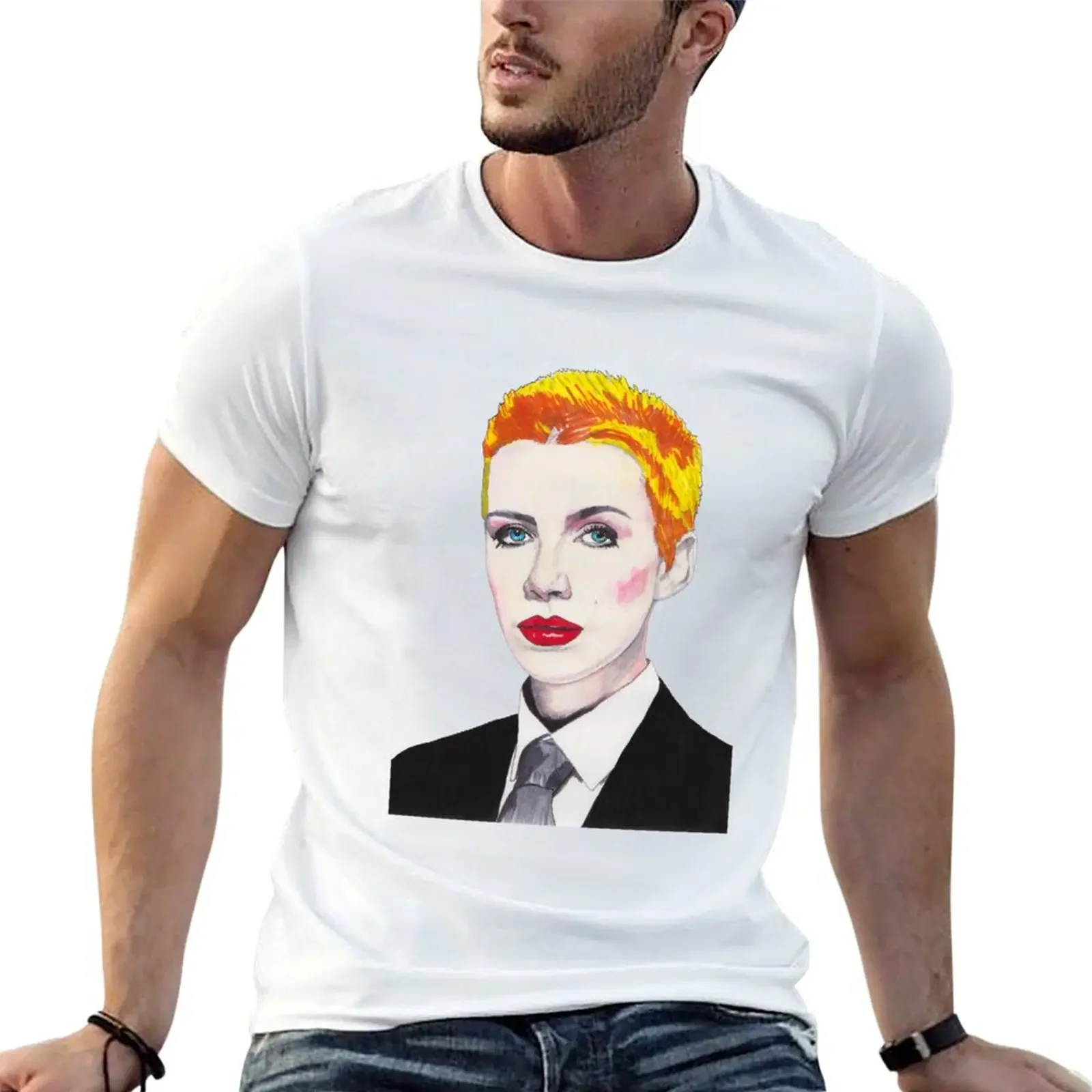 

Annie Lennox T-shirt summer top plus sizes Men's t-shirts