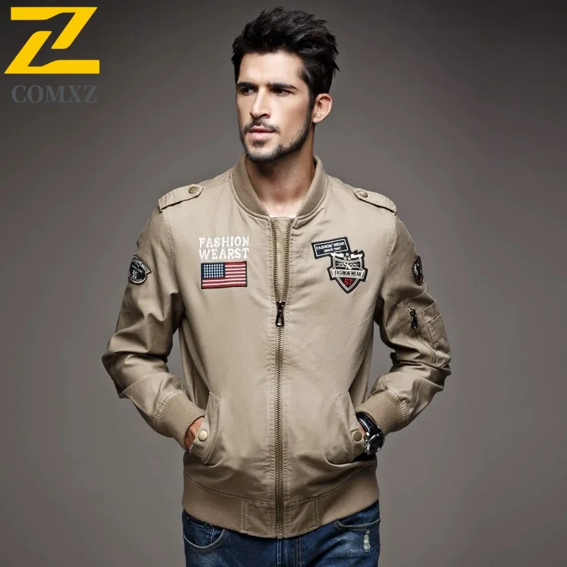 

2025 New Cotton Jacket Men Spring Autumn Vintage Hunting Embroidered Windproof Warm Work Jacket High Quality Outdoor Flying Coat