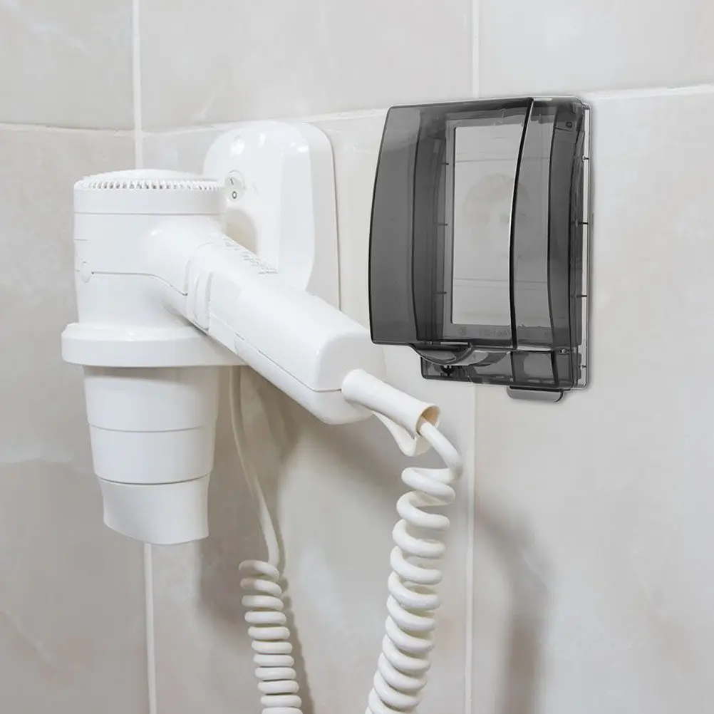 2Pcs 86 Type Raised Enlarged Waterproof Socket Cover PP Material Splashproof Bathroom Shower Room Outlet Protector for Water