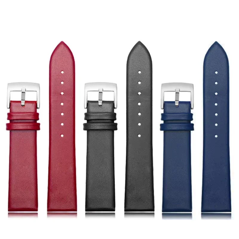 رقيقة جدا لينة جلد العجل حزام ساعة اليد ل CK/روسيني/أرماني للجنسين سوار أسود/أزرق/أحمر 12mm14mm16mm 18mm 19mm 20mm21mm 22mm