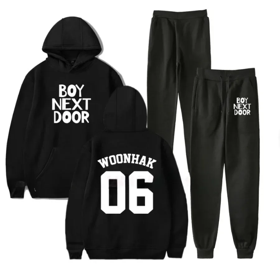 KPOP BOYNEXTDOOR Merch Men's Sportswear Sets SUNGHO RIWOO JAEHYUN TAESAN LEEHAN WOONHAK Casual Tracksuit Two Piece Set