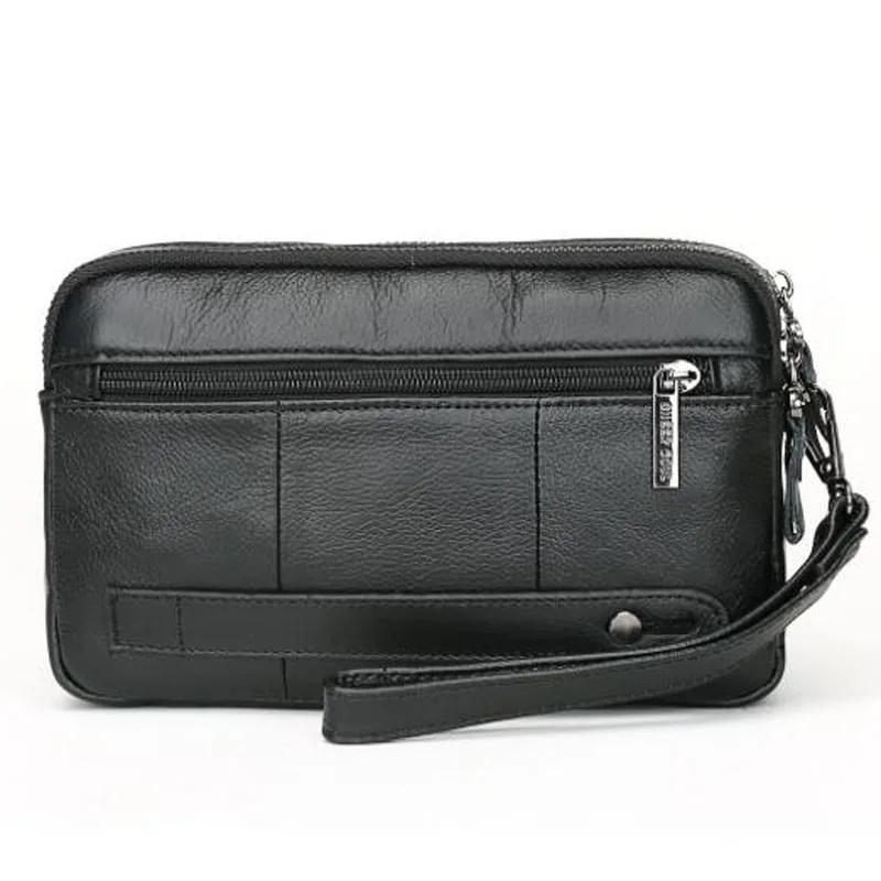 Genuine Leather Men Purse Bag Business Clutch Wallet Real Leather Wrist Money Bags Purse Wallets Bag